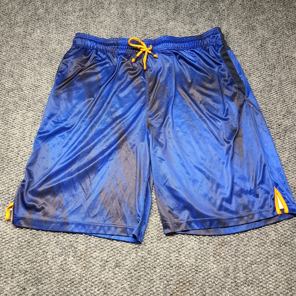 AND1 Basketball Shorts Mens XL Blue Drawstring Athleisure Training Running